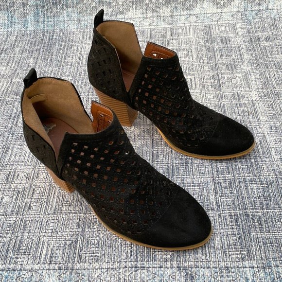 Weeboo Women Boots Black Fuax Leather Upper Bootie Shoes Size 8 - Picture 6 of 10